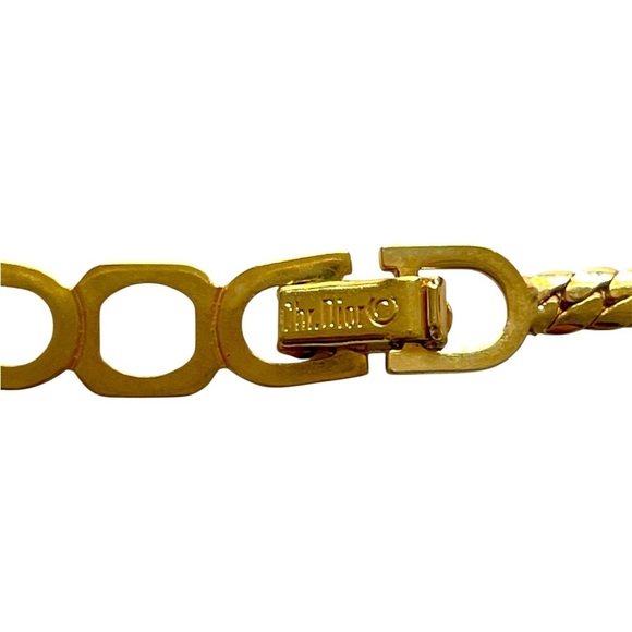 Christian Dior Vintage Unique Gold Necklace with Crystal Accents - Picture 7 of 9